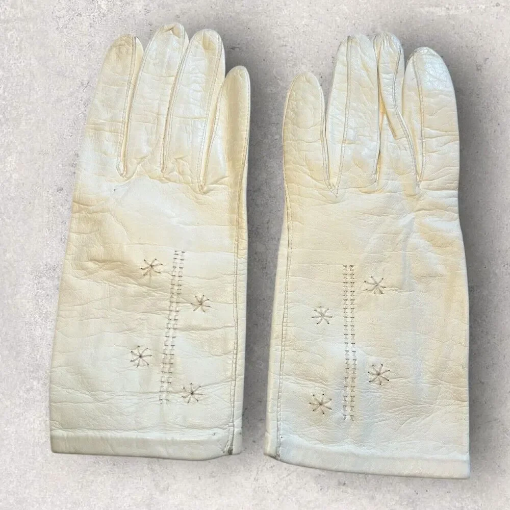 Vintage Crescendoe Italian Leather Gloves For Jordan Marsh Size 10 NEW